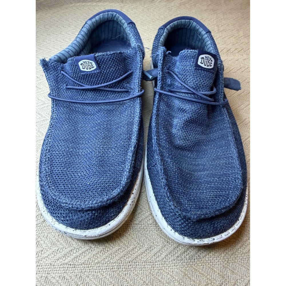 Hey Dude Wally Stretch Sox Mens 11 Navy Casual Slip On Shoes Sneakers